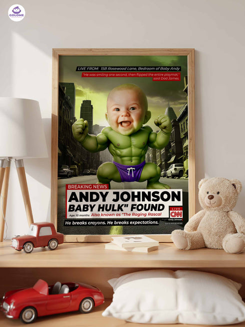Custom Baby News Poster – Personalized Strong Baby Wall Art